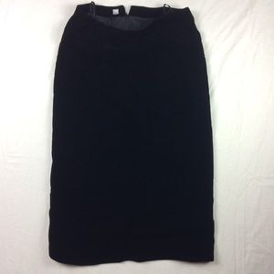 Vintage Geoffrey Beene black velvet pencil skirt